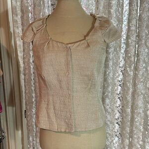New York & Company Cream Blouse